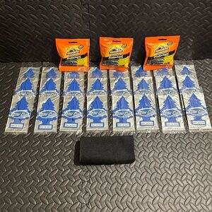 24• LITTLE TREE AIR FRESHENERS, 3•ARMOR ALL SPONGE, 1 BLK MICROFIBER RAG